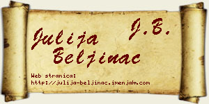 Julija Beljinac vizit kartica